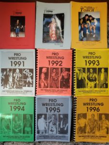 Colorful copies of Pro Wrestling Torch from the 1990s